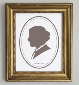 Louisa May Alcott Classic Profile Portrait by Hello Grey Day