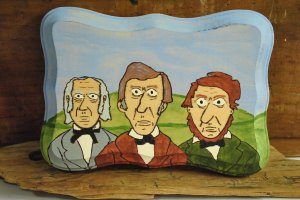 Thoreau, Emerson and Alcott Original Painting on Wood by Ghost Ship's Shanty Shop