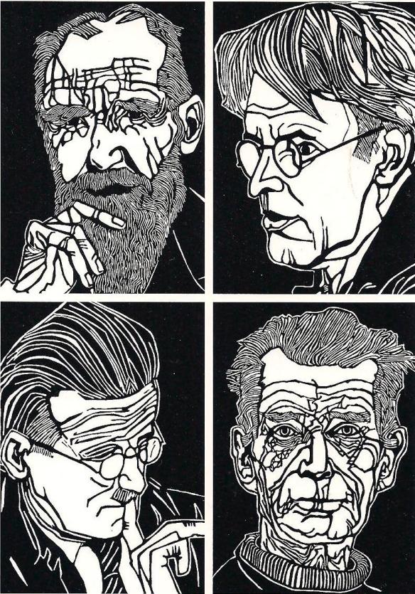 Dublin Writers Postcard. Artwork by Paula Pohli. Dublin Writers Postcard. Artwork by Paula Pohli.