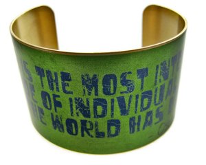Oscar Wilde Cuff Bracelet by Unique Art Pendants