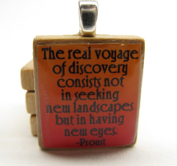 Proust Quote Scrabble Tile Pendant by Gratitude Jewelry Proust Quote Scrabble Tile Pendant by Gratitude Jewelry