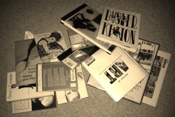 A pile 'o books and calendars. 