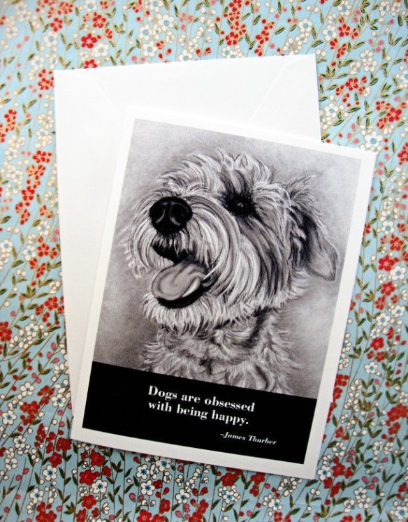 Dog Card with James Thurber Quote by i heart dogs studio