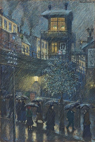 Rain by Hans Baluschek, 1917
