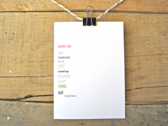 Elizabeth Bowen quote greeting card by PAGEFIFTYFIVE