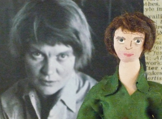 Iris Murdoch miniature collectible art doll by Uneek Doll Designs