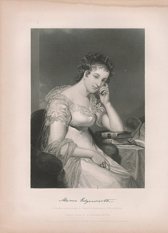 Maria Edgeworth Portrait Print Book Plate at vintage goodness
