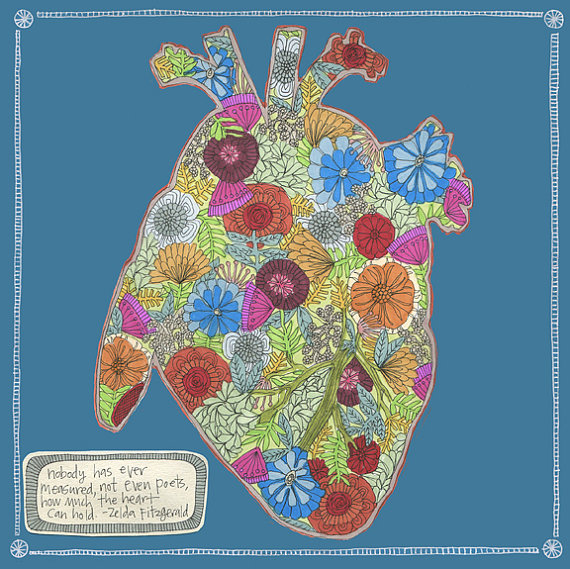 My heart is full of flowers print by swallowfield