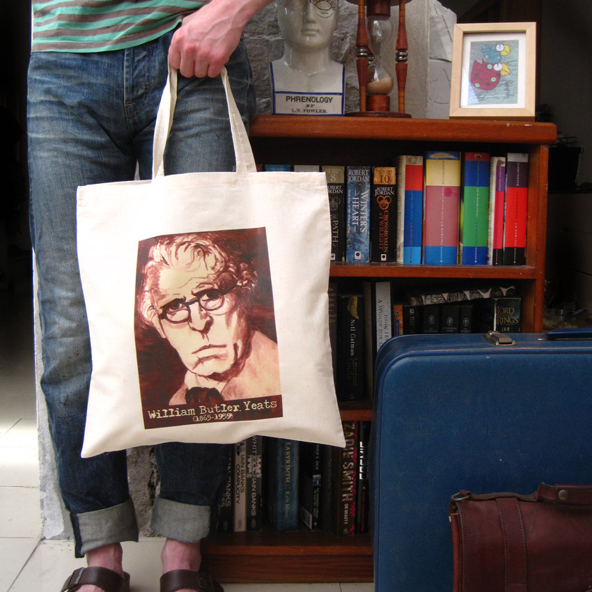 William Butler Yeats Canvas Tote Bag by Nice Day Designs