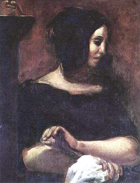 George Sand by Eugene Delacroix, 1838