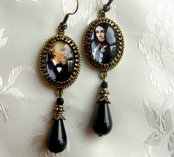 Robert and Elizabeth Barrett Browning Earrings by Persephone