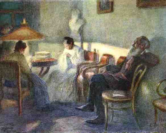 Under a Lamp by Leonid Pasternak, 1902