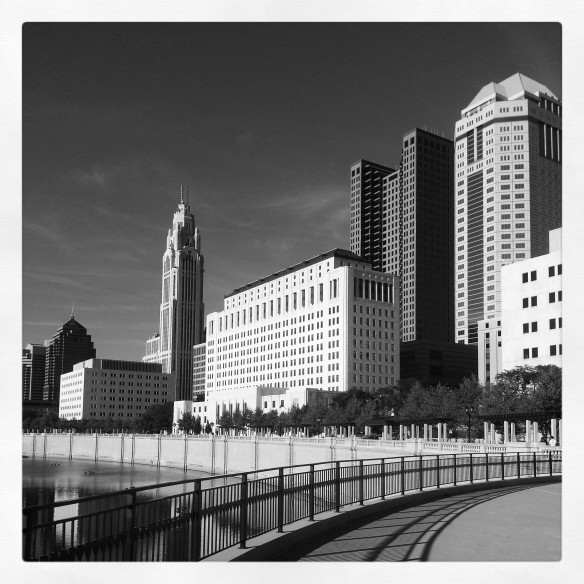 Partial view of the Columbus skyline. September 2013.