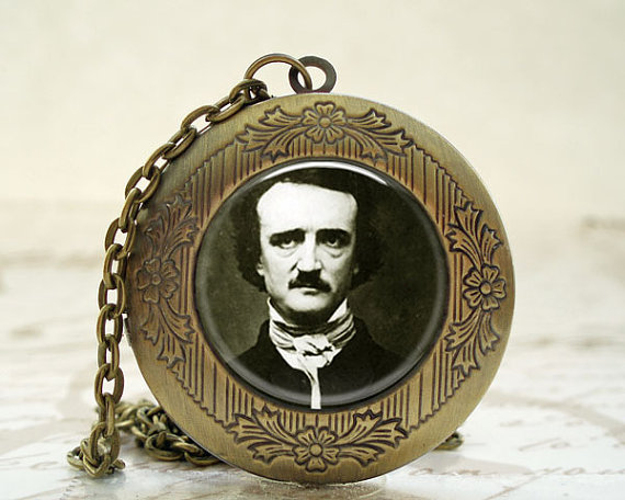 Edgar Allan Poe Locket with Necklace by Twenty Six 7