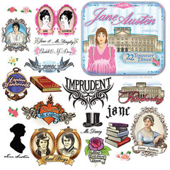Jane Austen Temporary Tattoos in a Tin