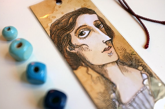 Virginia Woolf Bookmark by Mrs Peggotty Arts