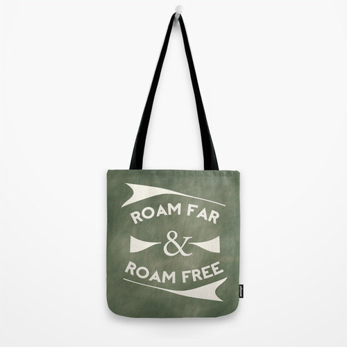 Roam Far & Roam Free Market Tote Bag by Belles and Ghosts