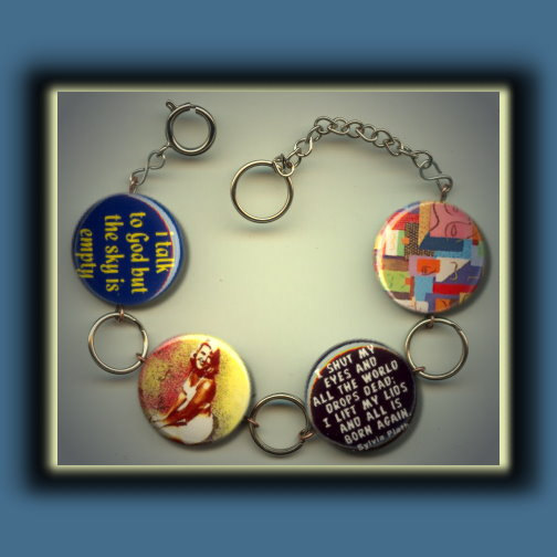 Sylvia Plath Altered Art Charm Bracelet by Yesware