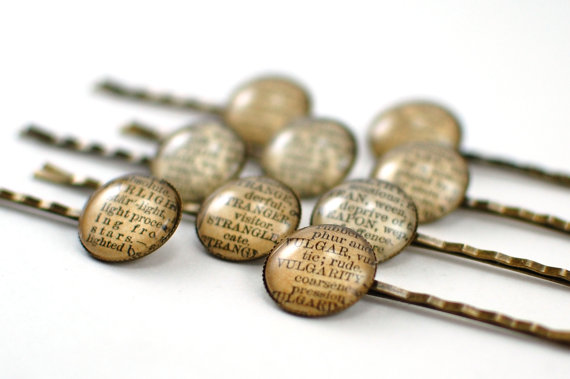 Word Geek Bobby Pins by Pigsey Art
