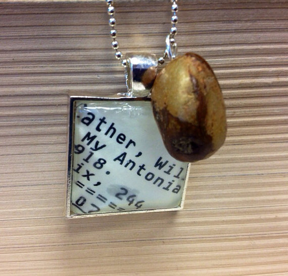 Willa Cather My Antonia Library Card Catalog Pendant by Parker's Porch