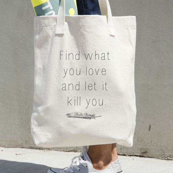 Bukowski Tote Bag by NeverMore Prints
