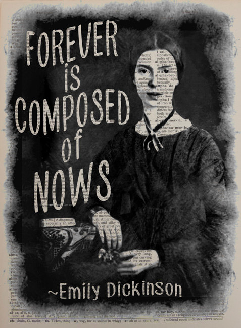 Emily Dickinson Portrait Dictionary Art Print