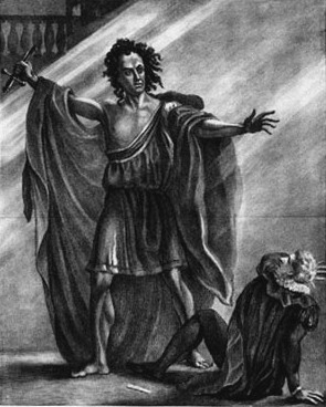 Circa 1823 Drawing of TP Cooke as Frankenstein's Monster in a stage production