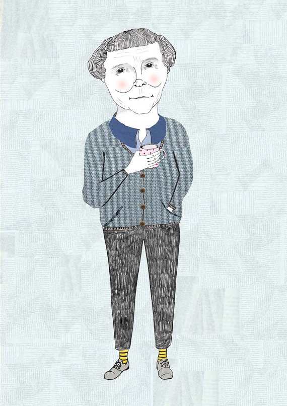 Astrid Lindgren Portrait Illustration by Dani's Drawings
