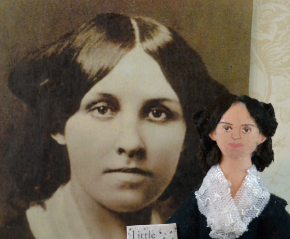 Louisa May Alcott Miniature Doll by Uneek Doll Designs