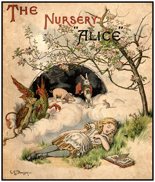 E. Gertrude Thomson Cover Illustration for the Nursery Alice by Lewis Carroll, 1890