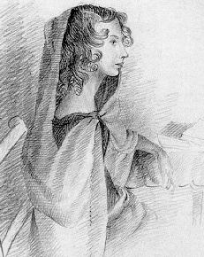 Pencil Drawing of Anne Brontë by her sister Charlotte, 1845