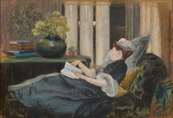 Louise Tiffany Reading by Louis Comfort Tiffany, 1888