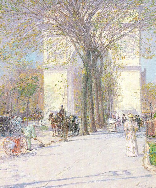 Washington  Arch, Spring by Childe Hassam, circa 1893