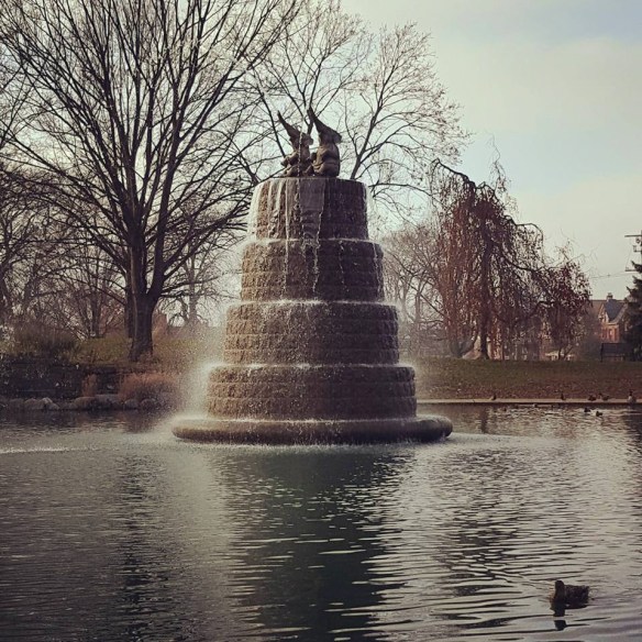 Fountain with baby elephants