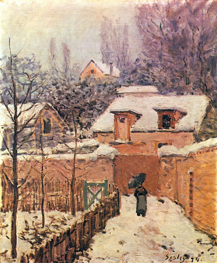 Garten im Louveciennes im Schnee by Alfred Sisley, 1874