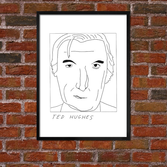 Ted Hughes Literary Poster by Badly Drawn Authors. $10.00+