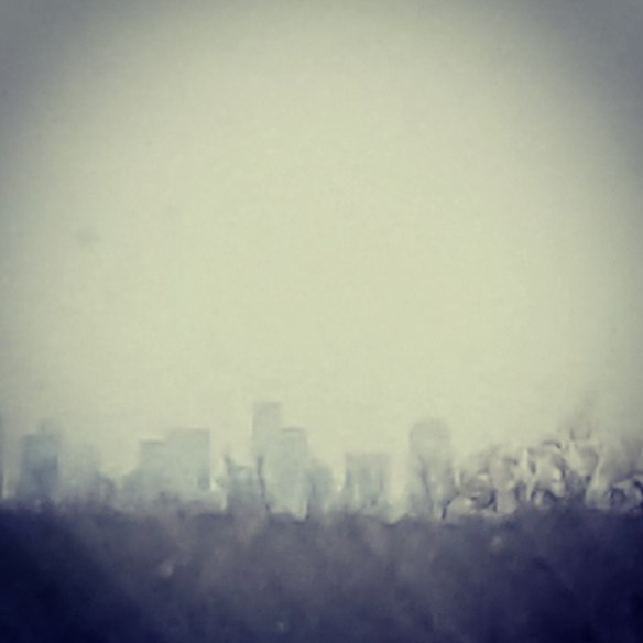 Ghostly Dallas skyline