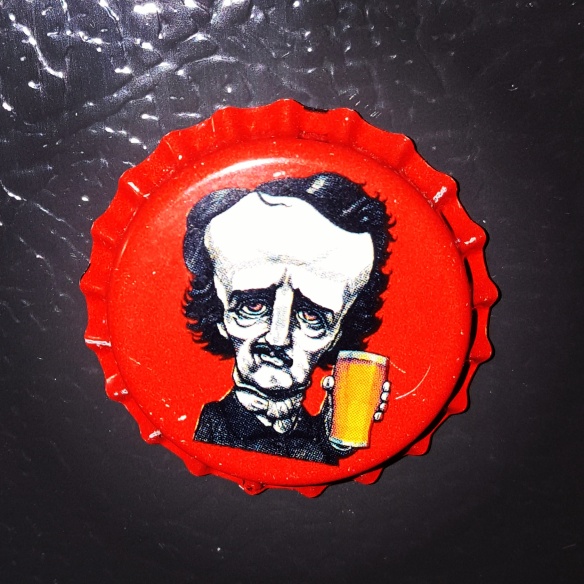 Poe bottle cap magnet