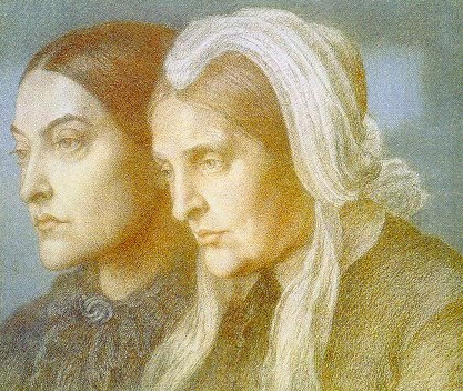 Christina Rossetti and Her Mother Frances by Dante Gabriel Rossetti, 1877